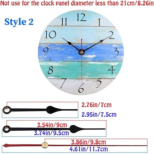 Miniatura 4 de HILLHOME Mecanismo de movimiento de reloj de pared de cuarzo con manos sin tictac, funciona con pilas, piezas de repuesto con 3 pares diferentes de