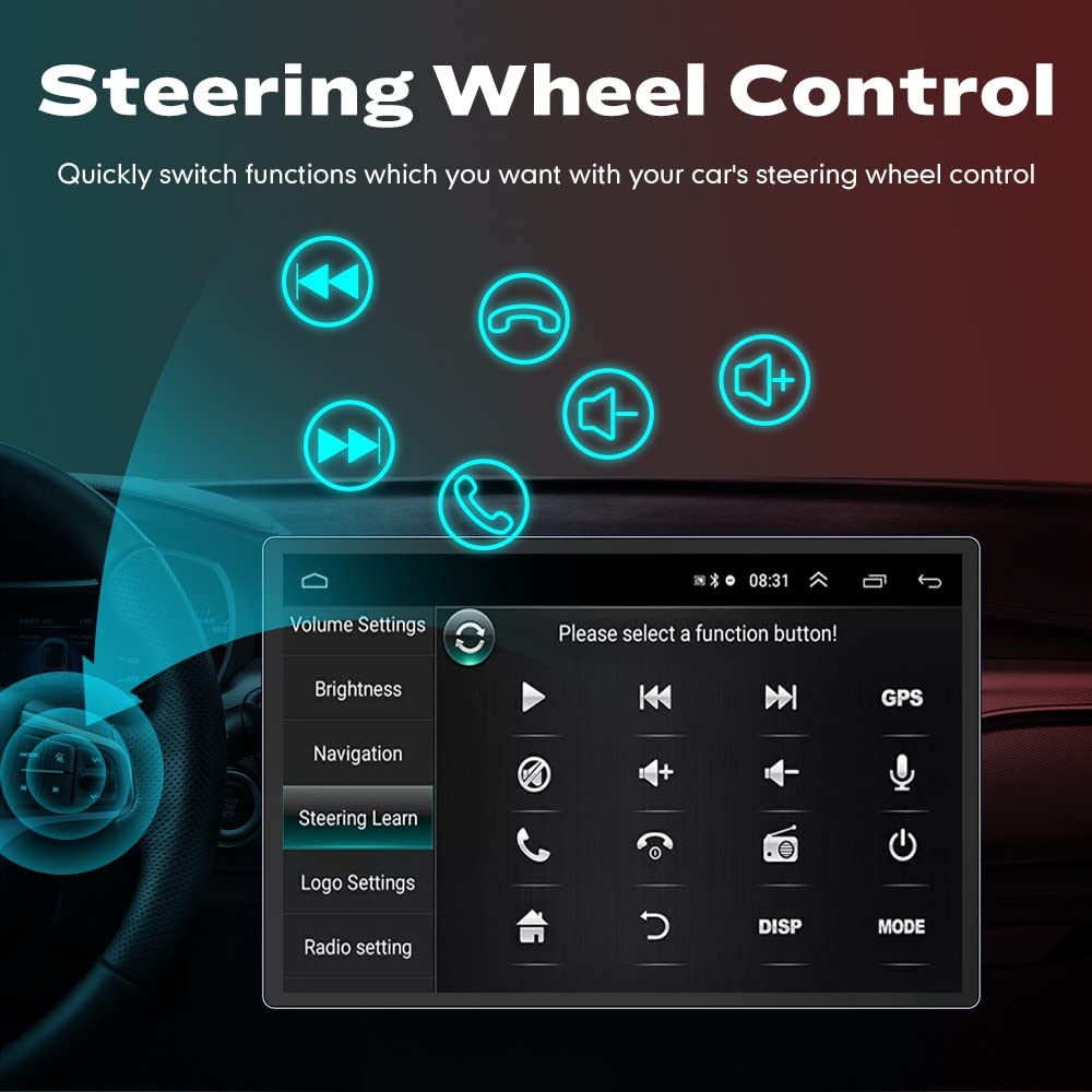13.1" CarPlay Android Autoradio Voiture Navigation Stéréo Lecteur Multimédia GPS Radio DSP Écran Tactile pourToyota Highlander 2013-2019