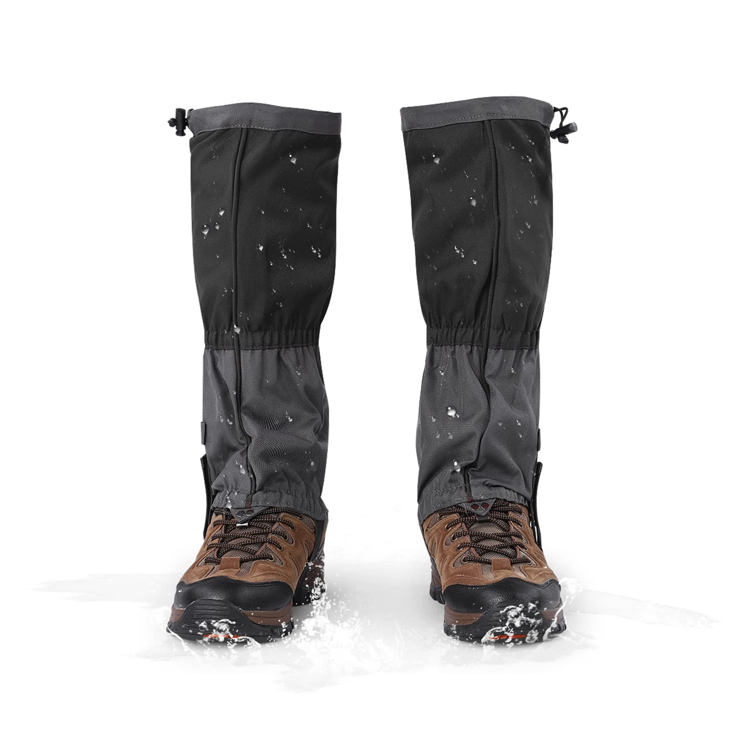 Polainas para Piernas de Nieve, 1 Par de Polainas Impermeables de Tela Oxford para Exteriores, a Prueba de Viento, para Senderismo, para Raquetas de Nieve, Escalada, Esquí, Motociclismo(Negro)
