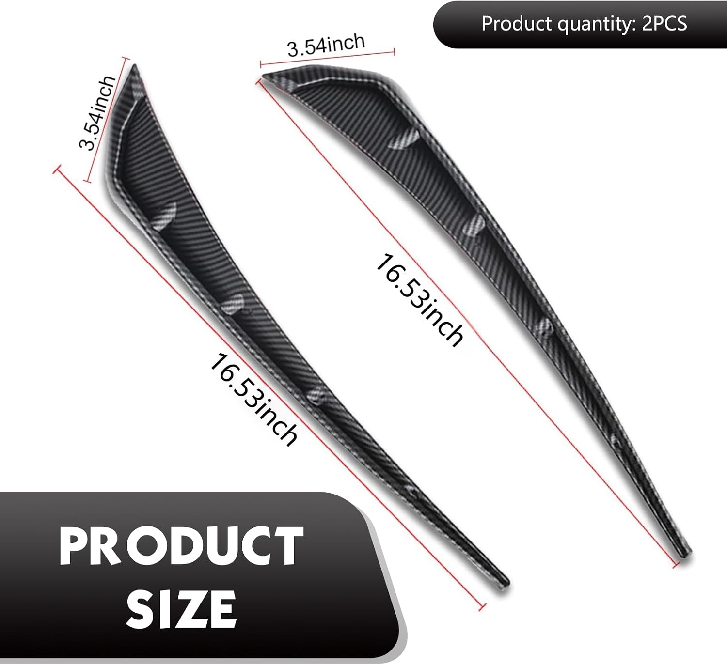 2 PCS Car Fender Side Vents, Spoiler Body Fender Stickers, Air Intake Grille Decorative Stickers, Universal for Most Cars (Carbon Fiber Texture)