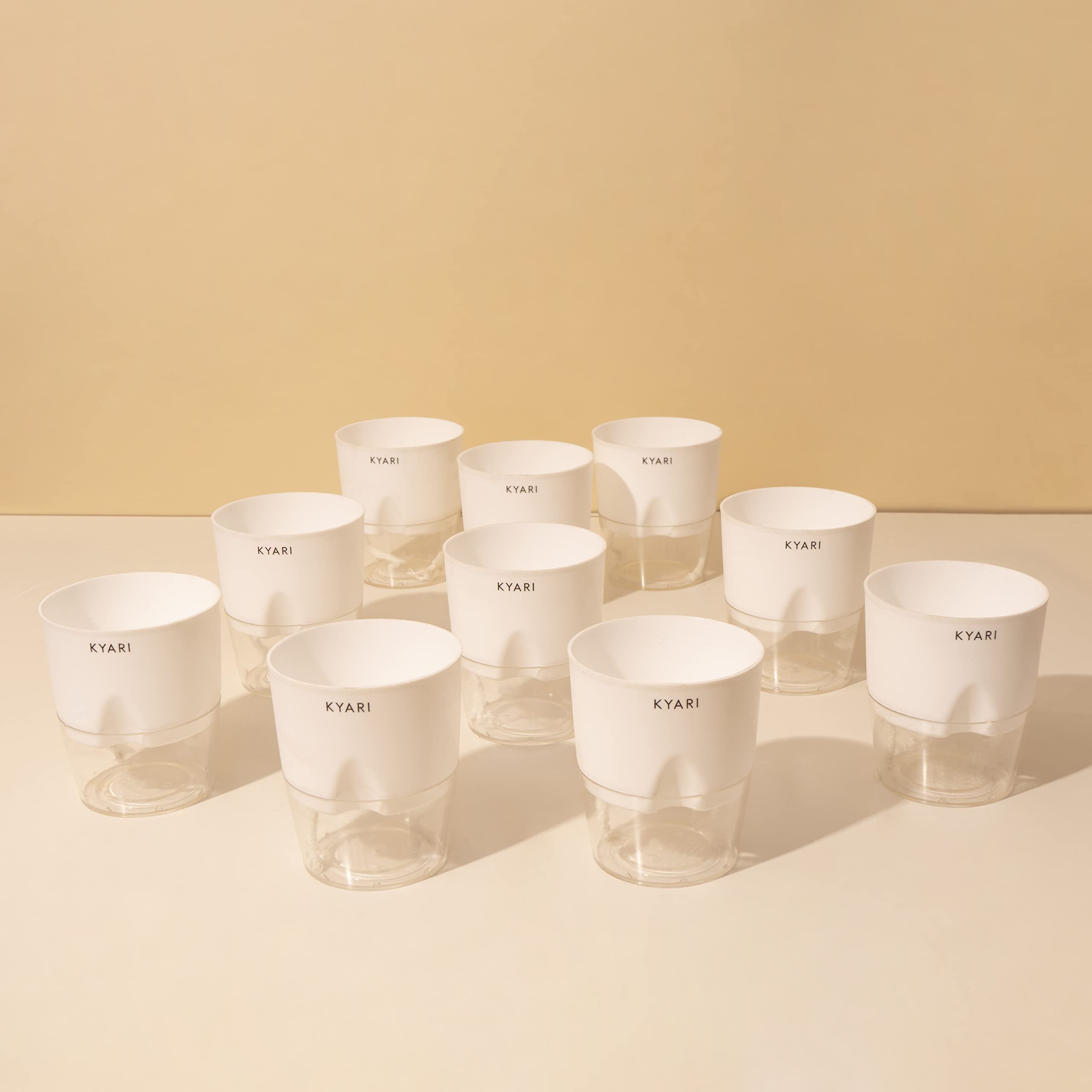 KYARI Combo of 10 White Self-Watering Pots for indoor plants, Best Flower Pots & Planters for Home Decor, Living Room, Kitchen, Bedroom, Table Top, Office, Gifting | Plants not included (B0BTVXXYRB) Amazon Price History, Amazon Price Tracker