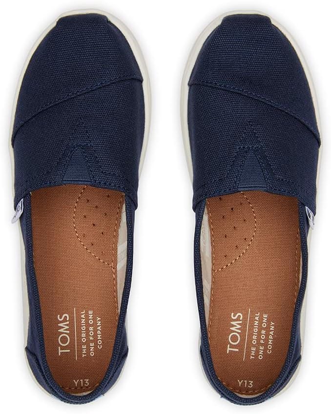 TOMS unisex child Espadrille Sneaker, Navy, 13.5 Big Kid US
