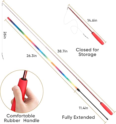 Miniatura 3 de Juguetes para gatos de interior, 13 paquetes interactivos de varita para gatos con juguetes de plumas y teasers, divertidos juguetes para gatos para