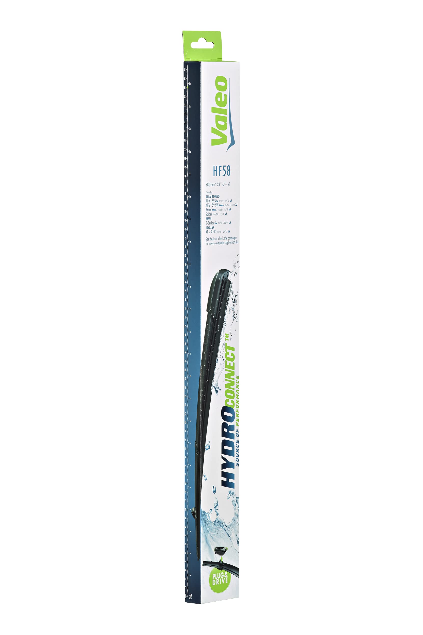 Valeo Hydroconnect Silecek Bmw 5 Serisi E60 (2007-2010), Jaguar XF (2008-2015), Jaguar XJ (2012-2019), Mercedes A Serisi W169 (2004-2012), Nissan Juke (2010-2019) (580 MM) 578510