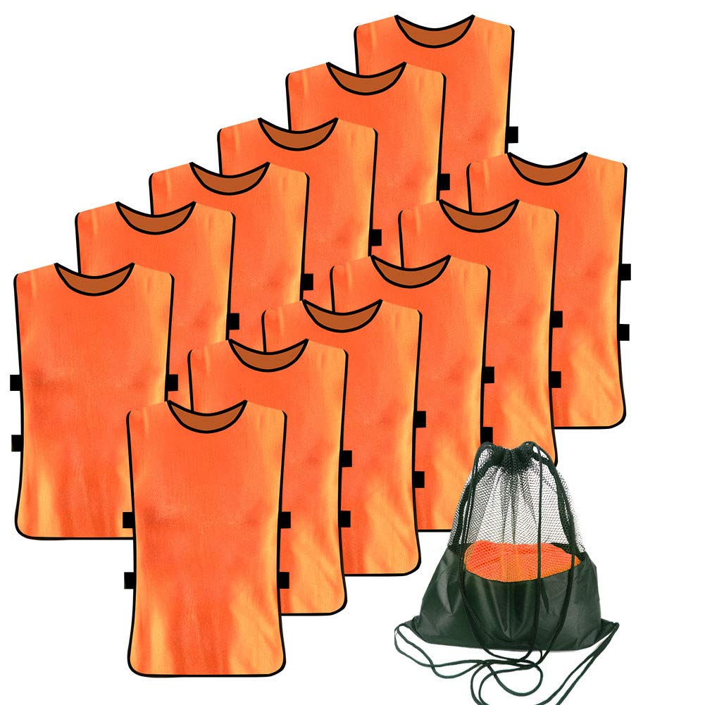 12 Pack Pinnies for Soccer Scrimmage Vest for Adult Youth Training