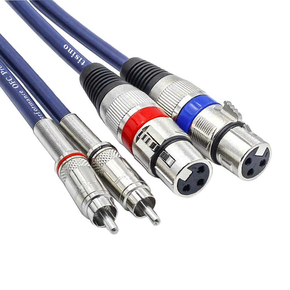 Cavo Audio RCA – XLR, Doppio RCA Maschio A Doppio XLR Femmina, 1 Metro, HIFI Per Amplificatore E Mixer