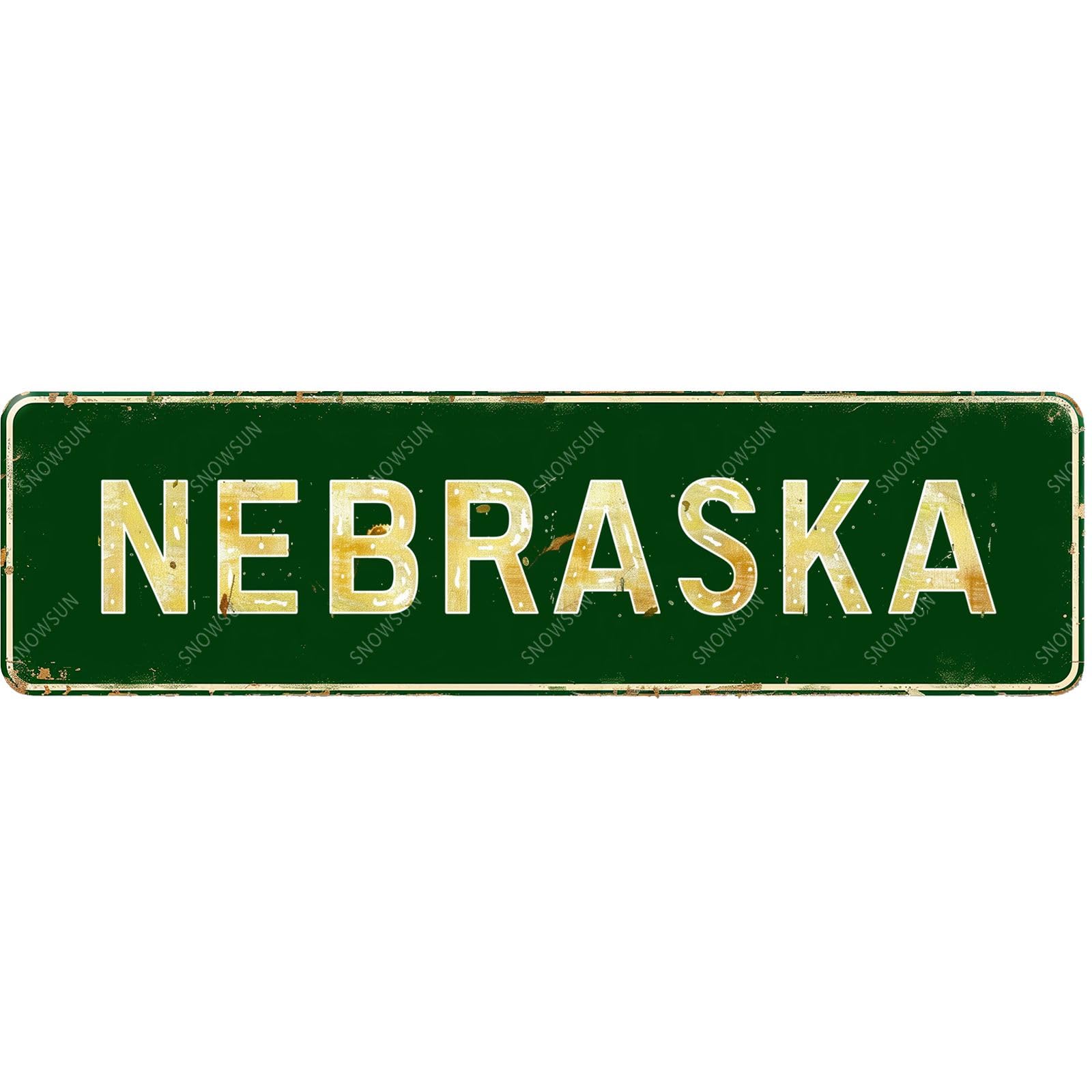 Nebraska Street Sign Vintage Tin Signs Art Plaque for Home Office Bar Garden Cafe Yard Garage 4x16 Inch