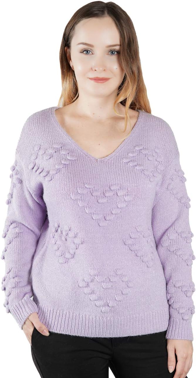 COCOBLEU Women's Sweater Pullover V-Neck, Many Styles and Colors, S M L XL