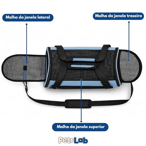 Bolsa Pet De Transporte De Avião Cachorro Gato - Azul