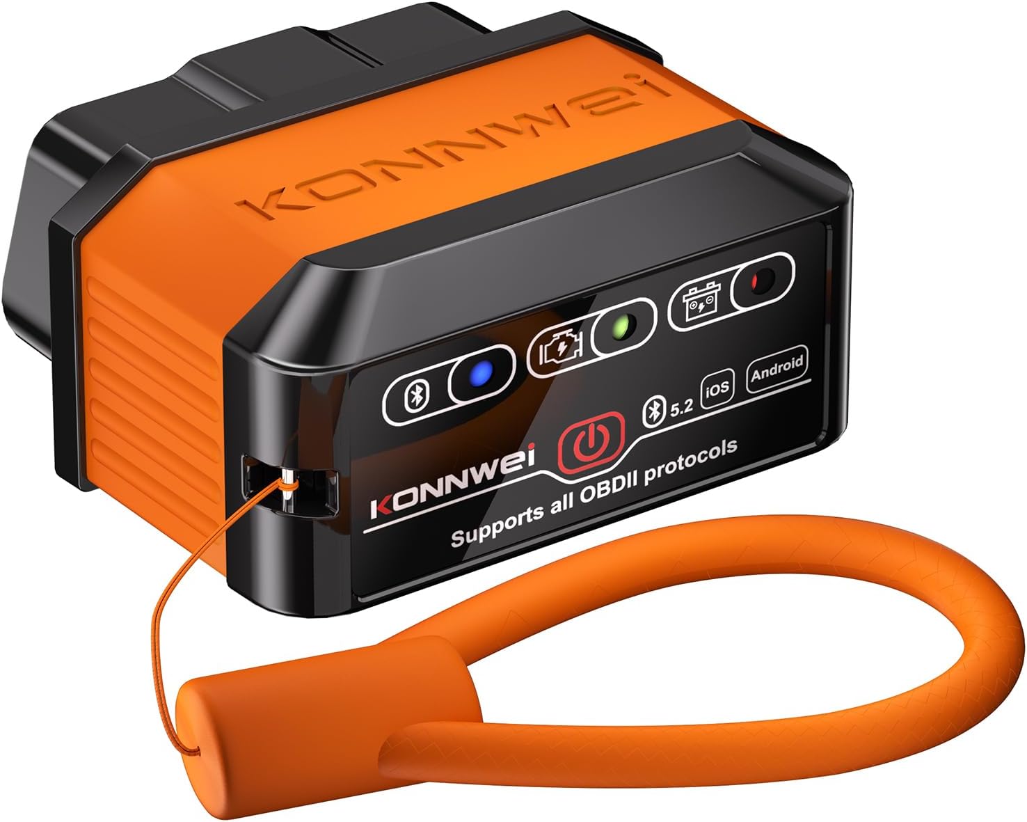 KONNWEI OBD2 urządzenie diagnostyczne Bluetooth, bezprzewodowy skaner diagnostyczny z włącznikiem sieciowym – OBD-II narzędzia diagnostyczne do iOS, Android, narzędzia diagnostyczne układu (Polski)