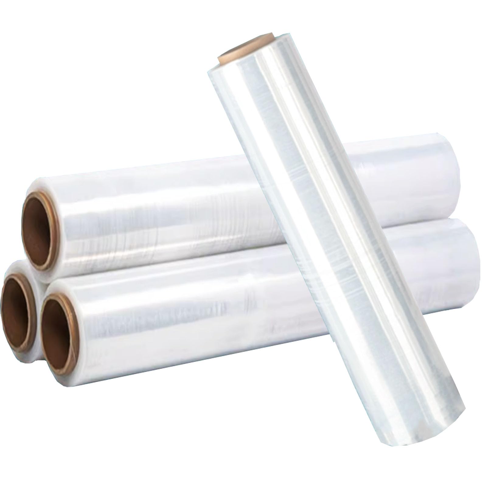 4 Rollos Film Estirable 75 cm Transparente, Resistente Estirable Film para Mudanzas, Retractil de Plástico Film para Paletizar Hogar Almacenes Comercios Transportes(Size:4pack 75cm)