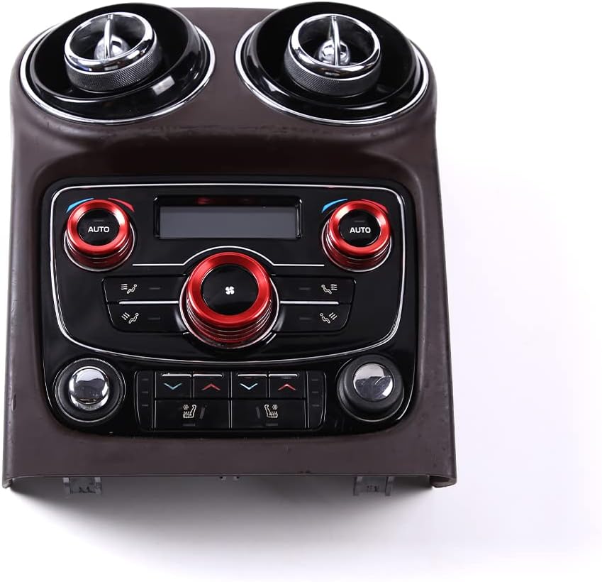 PIUGILH Aluminum Alloy Interior Rear Air Conditioner Switch Knob Ring Cover Trim for Jaguar XJ 2010-2019,AC Control Knob Cover Trim Accessories