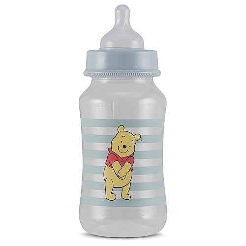 Miniatura 8 de Disney Winnie The Pooh - Biberones de 11 onzas para niños o niñas, paquete de 2 botellas con forma de reloj de arena infantil con funda para recién