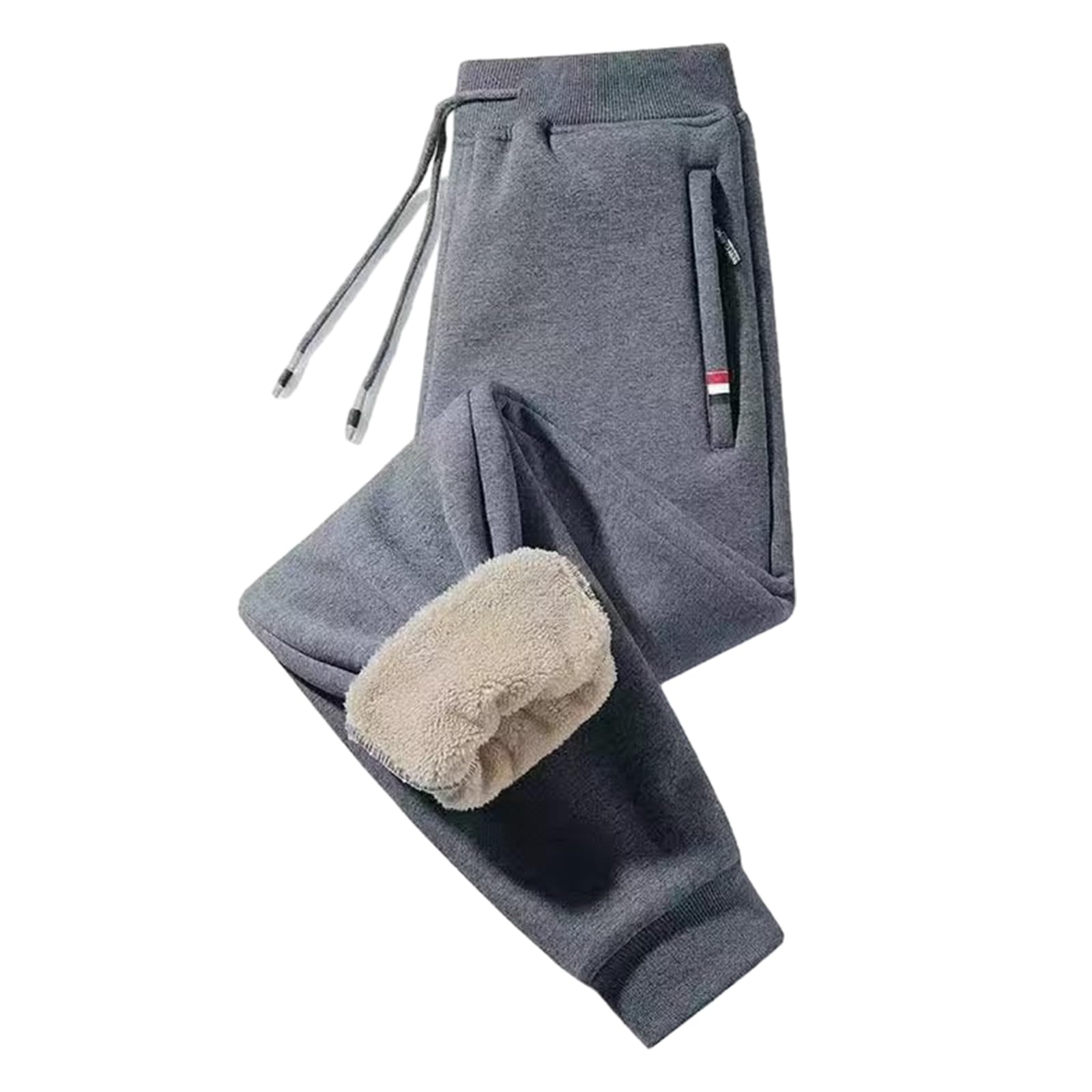 Jiingekk Men's Sheep Wool Leggings Long Pants, Winter Fleece Joggers Pants Sherpas Lined Sweatpants Warm Thick Track Pants Active Athletic Workout Jogger Sweatpant