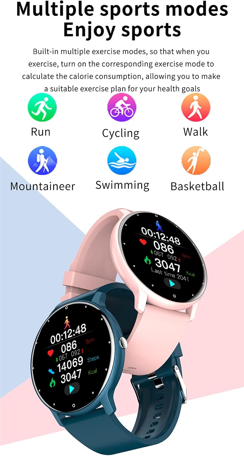 Reloj inteligente deportivo ZL02, pantalla táctil completa para medir la  presión sanguínea del corazón, con reloj Bluetooth IP67 a prueba de agua  para Android / IOS para hombres / mujeres : Amazon.es: Electrónica