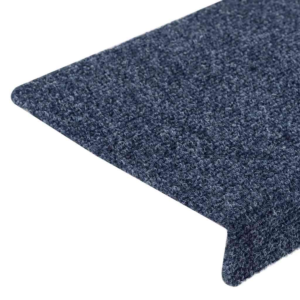 Stufenmatten Selbstklebend 10 Stück 65x21x4 cm Anthrazit Rechteckiger Rand Treppenstufen Matten, Teppich Innen für Treppen, rutschfest Stufenmatten Treppenteppich