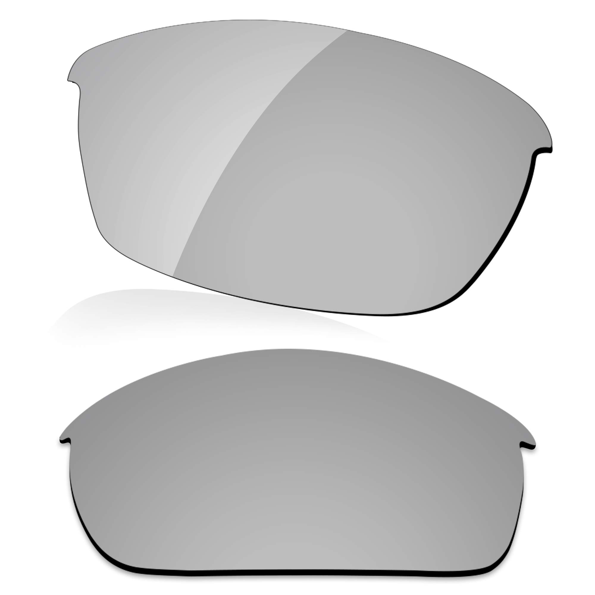 LenzReborn Polarized Lens Replacement for Oakley Flak Jacket Sunglass - Silver Grey - Polarized Mirrored