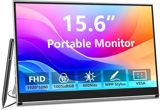 Portable Monitor Touchscreen,8.9 Inch Small Monitor for Computer| 1920 * 1200 |1610|450Nits|Optical Bonding| HDMI/USB-C Port|Mini Display 1920x1080 Touch, 15.6 Inch