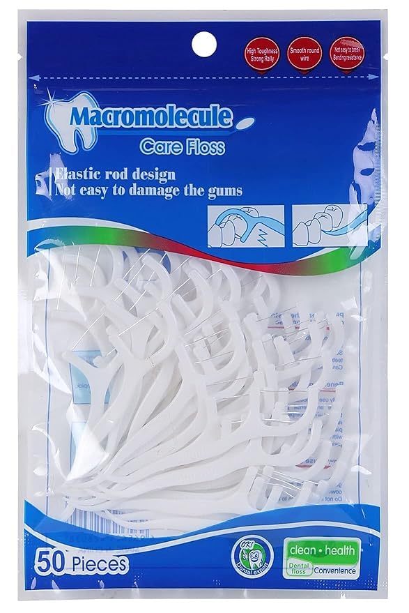 50 Pieces 3 in 1 Tooth Cleaning Dental Floss Fresh Toothpick Plastic Set for Disposable Teeth Flossing Thread Toothpicks with tongue cleaner Stick for Clean Teeth Fresh Breath and Healthy Gums,(White),-image-28