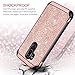 BENTOBEN Case for LG G7 ThinQ, Case for LG G7, Heavy Duty 2 in 1 Hybrid Hard PC Soft TPU Laminated Shiny Faux Leather Chrome Shockproof Cover Protective Phone Case for LG G7/LG G7 ThinQ, Rose Gold