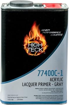 High Teck Products 77400C-1 High Solids Acrylic Lacquer Primer, 1 gal, Gray, 2.1 lb/gal VOC, 11 Mixing