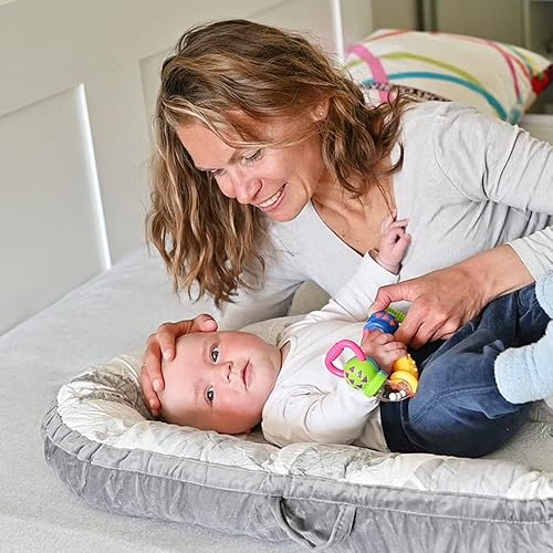 Miniatura 6 de Funda para tumbona de bebé, portátil, para recién nacido, reversible, duradera y lavable a máquina, ajustable para bebés (flor rosa)