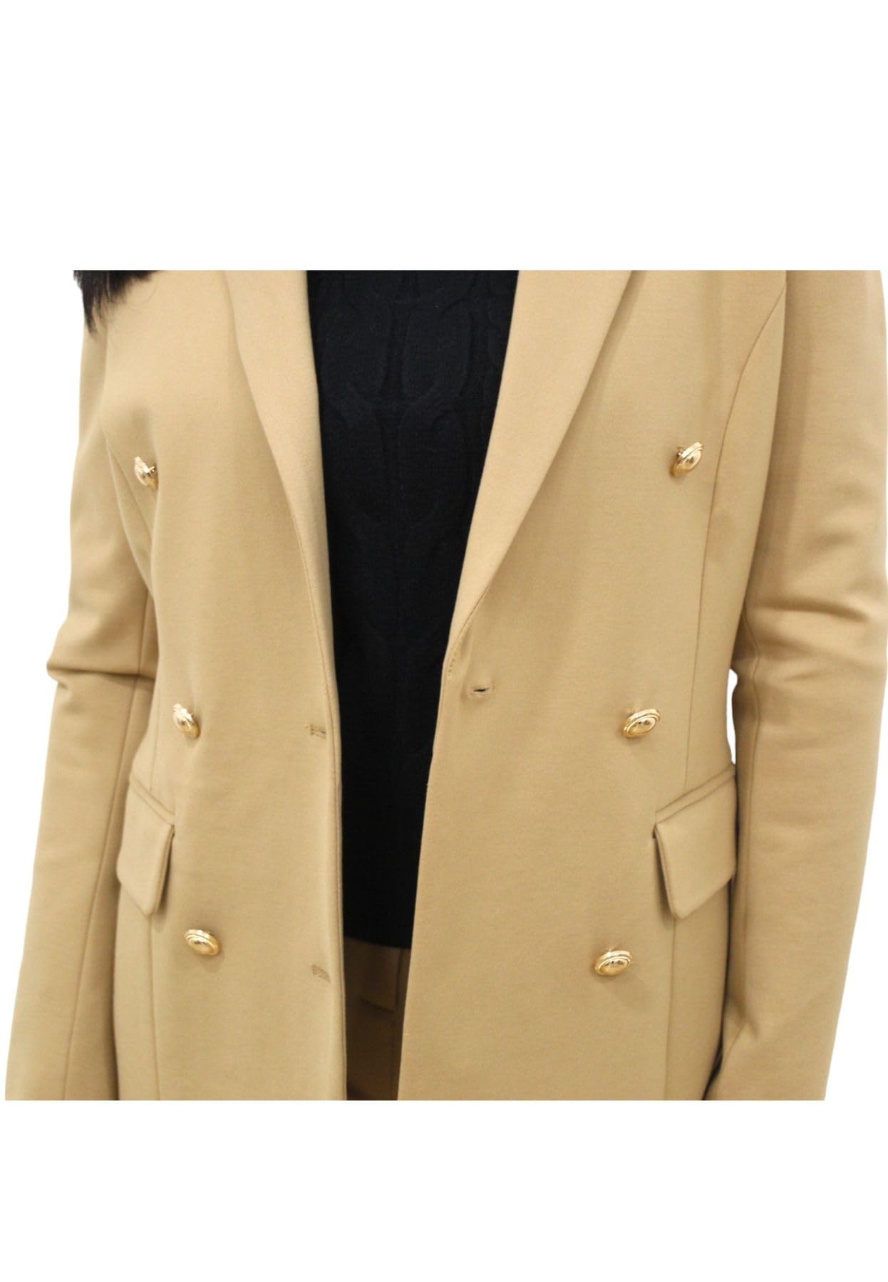 Gaudi Giacca Blazer in Punto Stoffa Doppiopetto 321BD34002 Marrone Chiaro Marrone S