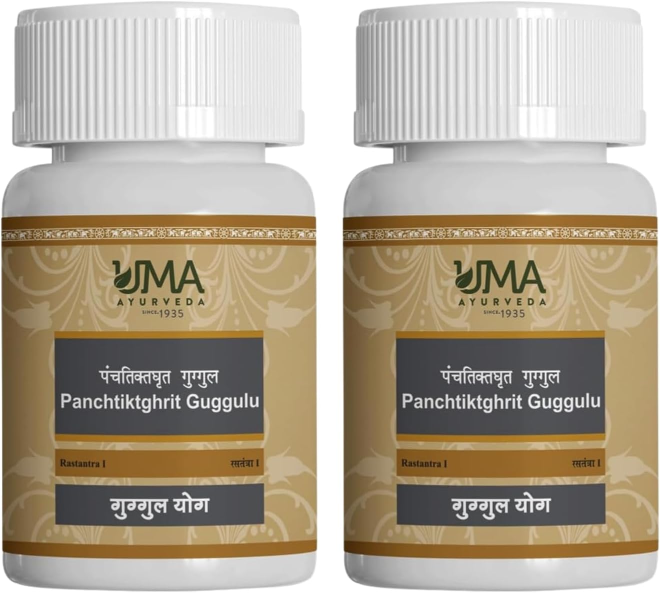 Uma Ayurveda Panchatikta Ghrit Guggulu - Natural - Ayurvedic - 80 Tablet (Pack Of 2)