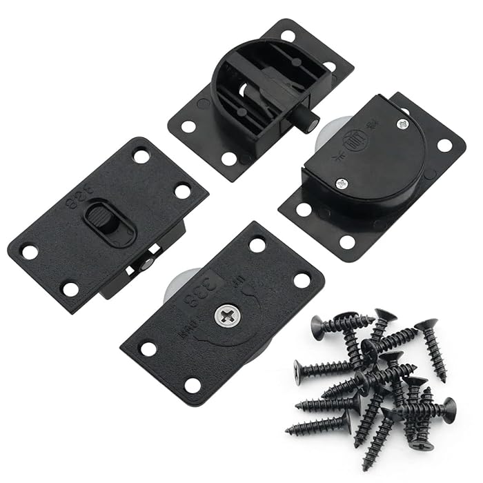 Buy ITROLLE 2Sets Black Sliding Hardware Component Home