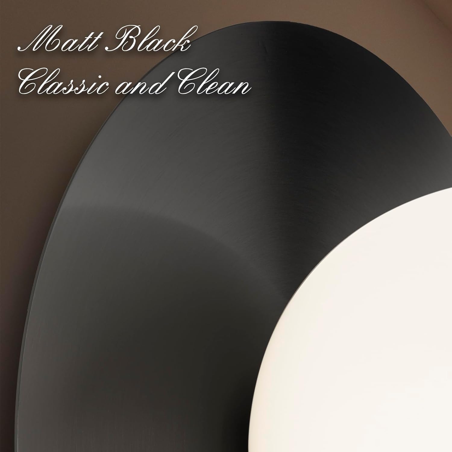 1 Light Wall Sconce, Mid Century Modern Globe Wall Sconce, Ceiling Light Fixture, Vanity Light Fixture, Indoor Wall Light for Living Room Bedroom Hallway Bathroom Entry (Matt Black)