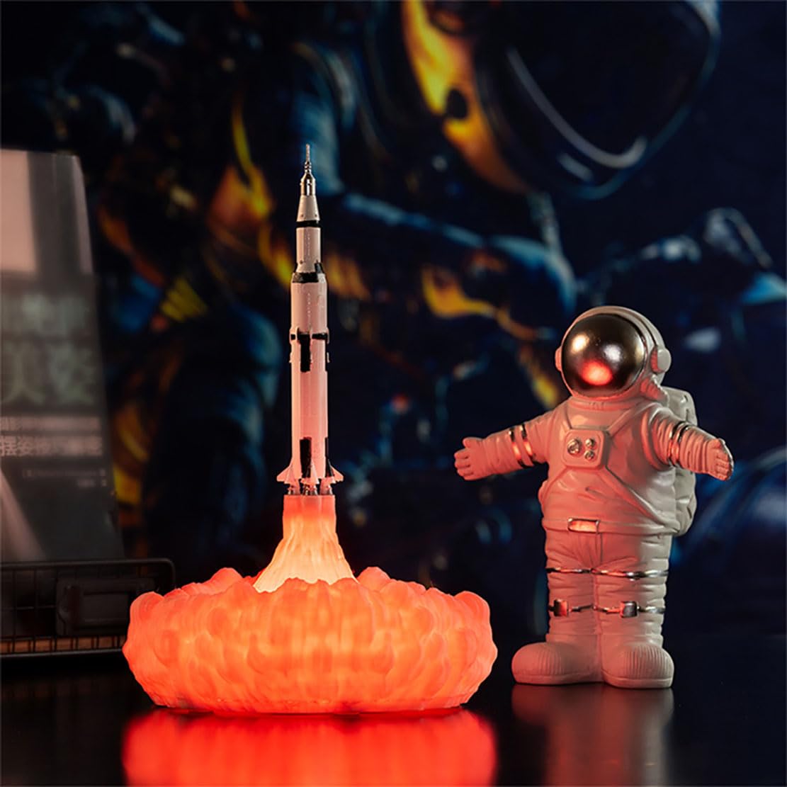 Ulalaza Fire Dragon lamp ice Dragon lamp 3D Printing Night lamp Moon lamp with USB Gift Suitable for Decorating Bedroom