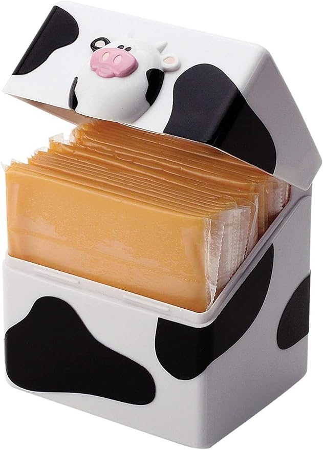 Joie Moo Moo Sliced Cheese Storage Container, Flip Top Fridge