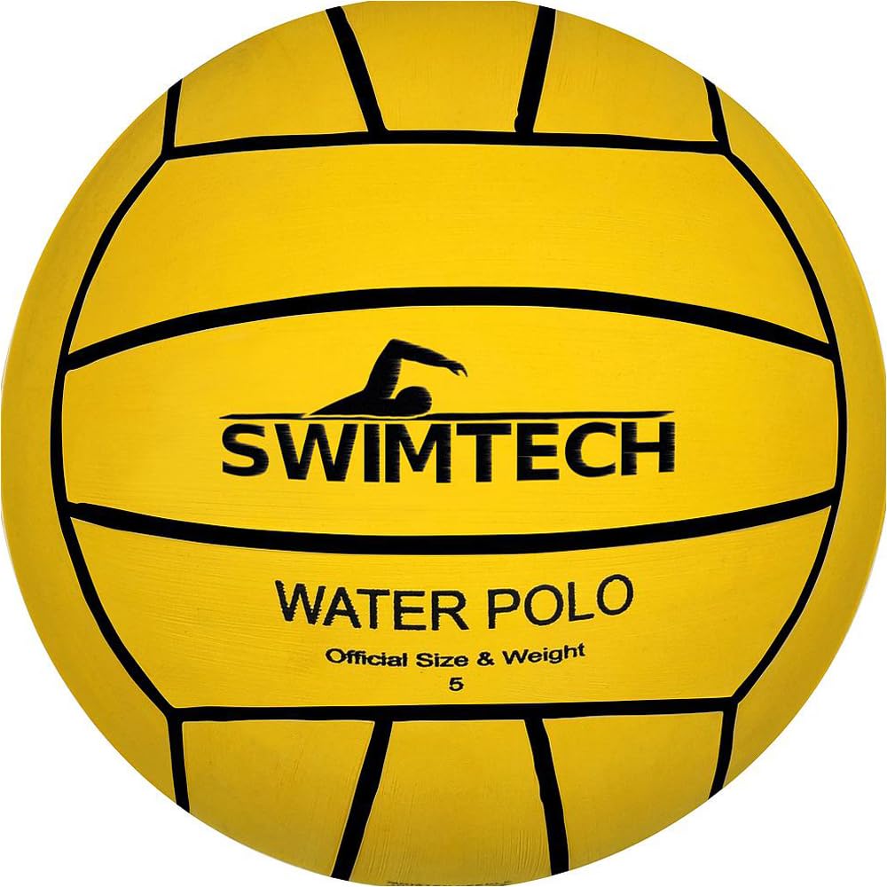 Loops Ballon de water-polo officiel en caoutchouc de qualité supérieure - Taille 5 - Jaune