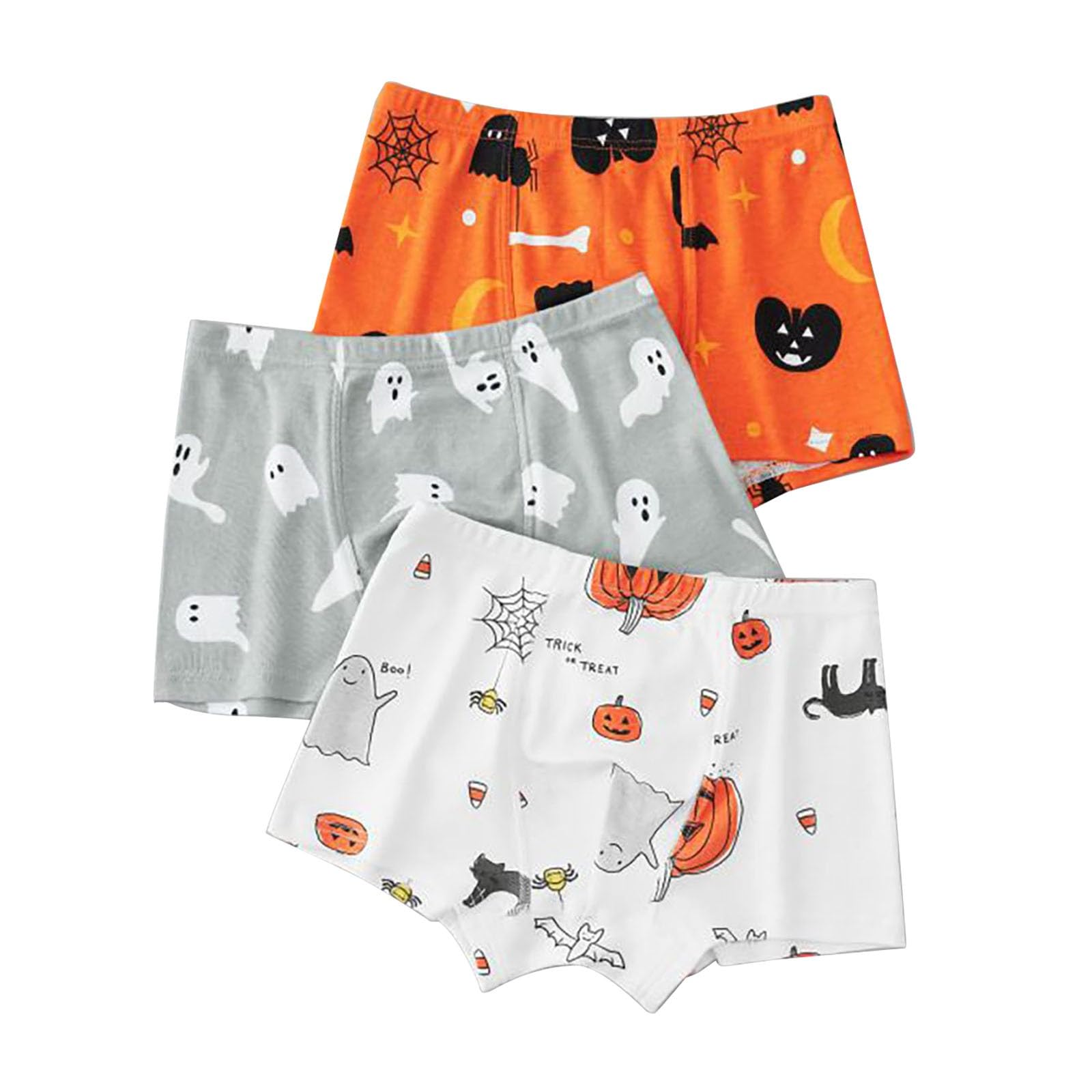 Boys Halloween Cotton Boxer Briefs 3-Pack – Cute Cartoon Truck Design Toddler & Kids Underwear Shorts