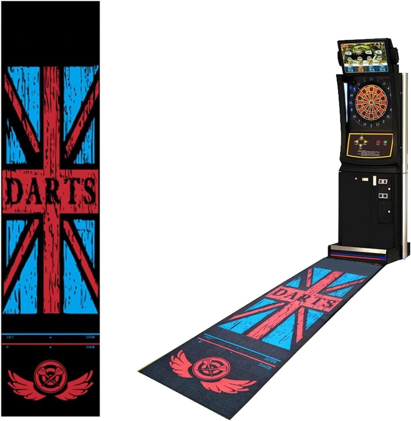 Dart Board Mat ，with Throw Lines, Heavy Duty Rubber Dart Mat, Anti Slip Dart Carpet for Dart Game, Beginners and All Dart Types