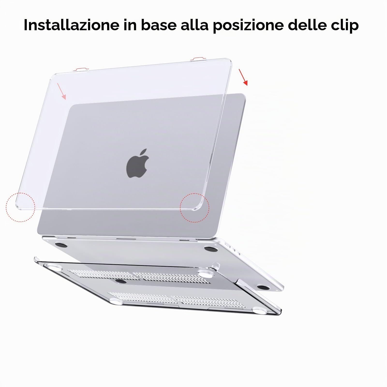 Cover compatibile con MacBook Pro 16" M5 M4 M3 M2 M1 Pro/Max A3428 A3429 A3403 A3186 A2991 A2780 A2485, versione 2026 2024 2023 2021, Custodia protettiva rigida, Trasparente cristallino
