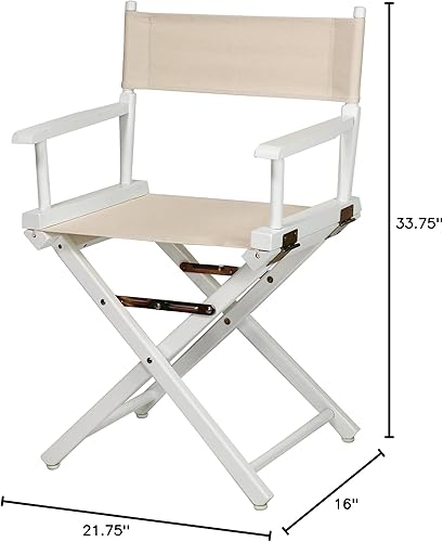 Miniatura 9 de Casual Home - Silla de director de 18 in, marco blanco, con lona color trigo
