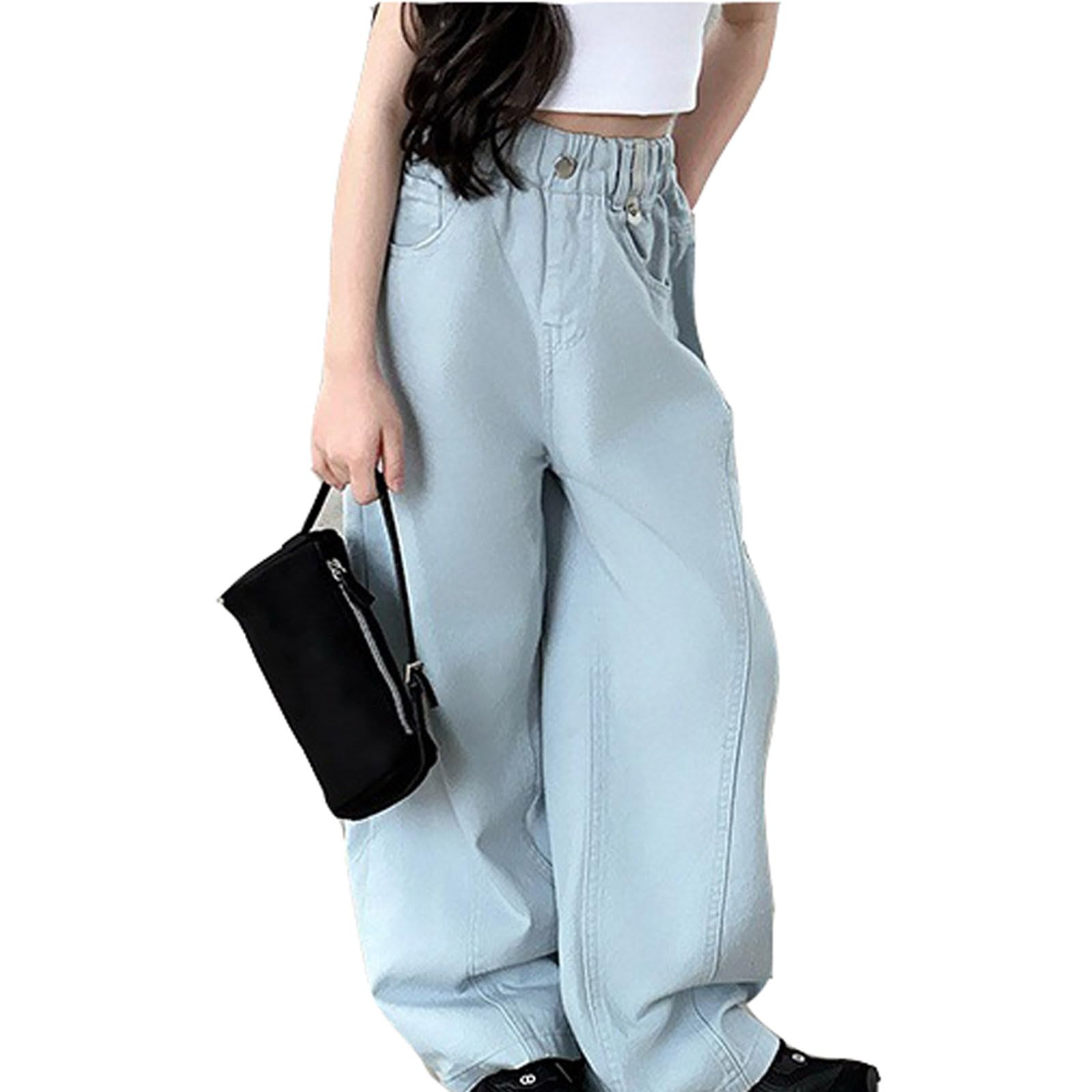 Jean large décontracté pour fille en denim souple et confortable - 7