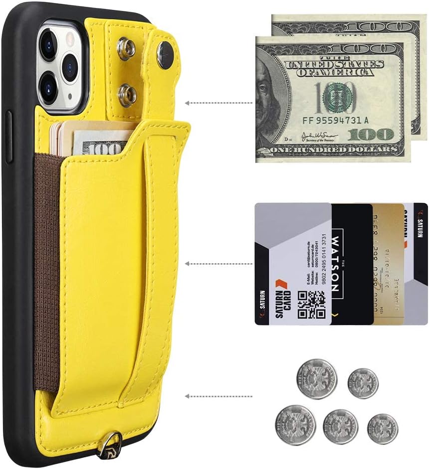 TOOVREN iPhone 11 Pro Max Wallet Case iPhone 11 Pro Max Case with Card Holder Leather PU 11 Pro Max Case with Stand Adjustable Detachable iPhone Lanyard Strap for iPhone 11 Pro Max 6.5 Inch 2019