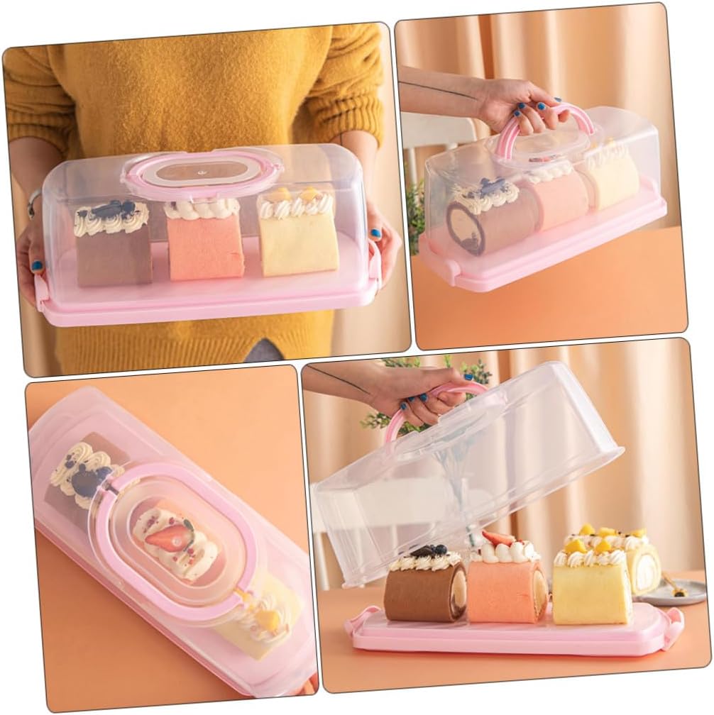 Mobestech Portable Cake Box Handheld Plastic Dessert Carrier image 4