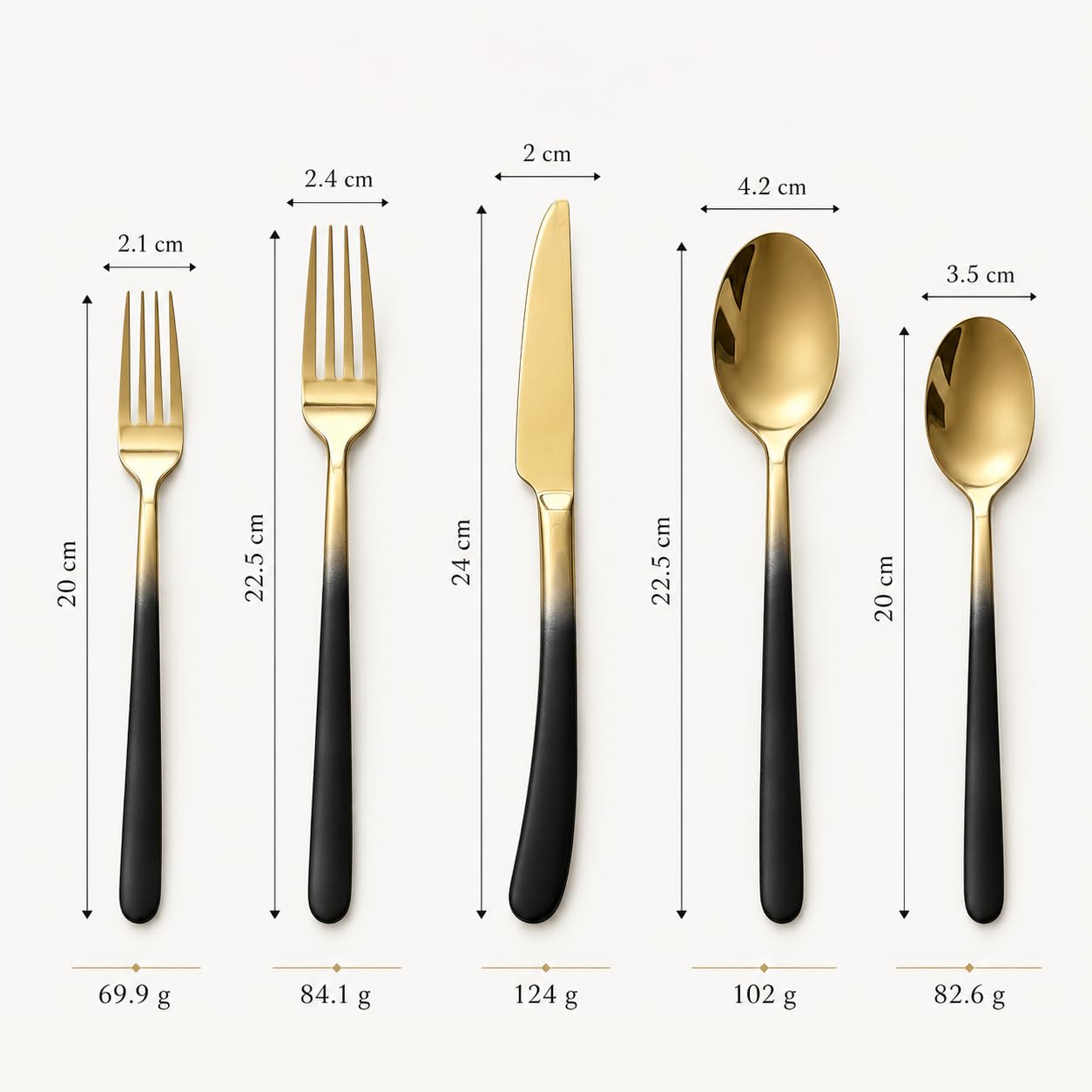 Silverware Set for 4 Black Gold 20 Piece Fancy Flatware Set Stainless Steel — Amazon image 2