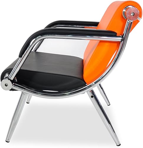 Miniatura 8 de Silla de sala de espera con reposabrazos, 2 asientos, de piel sintética, color naranja, negro, muebles de oficina, asientos de invitados, vestíbulo