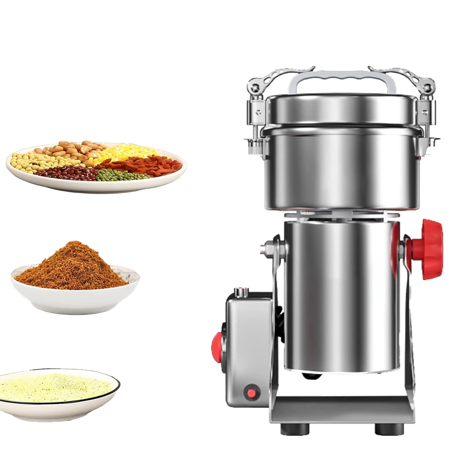 Pnpaea Electric Grain Grinder Spice Grain Mill Stainless Steel 28000RPM High Speedy Grinding with Overload Protection& 5min Timer Mill for Dry Spice Herbs/Nut/Coffee/ 430-800g