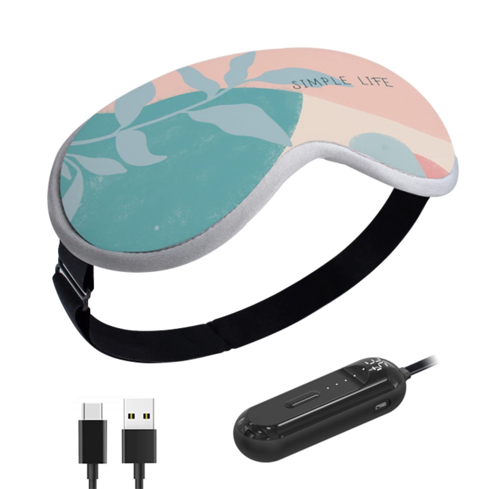 Maska do spania dla kobiet mężczyzn, podgrzewana maska na oczy USB, profilowana opaska na oczy 3D dla suchych oczu z kontrolą temperatury i timera, oddychająca i miękka w podróży/spaniu/jogi (kolor: A, rozmiar: 21 * 9 cm)