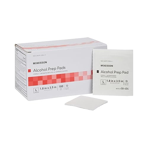 Vista 13 de McKesson Almohadillas de preparación de alcohol [Paquete de 1000] 70% isopropilo, toallitas envueltas individualmente, estériles, de grado médico