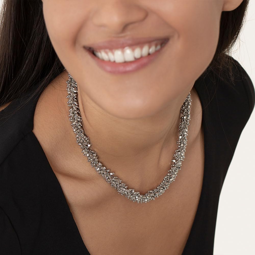 Vestopazzo collana mogra | placcata in argento - ottone | lavorazione artigianale | lunghezza regolabile | nickel tested