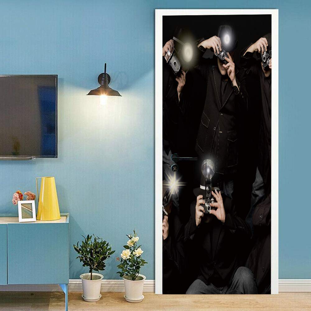 Sticker de porte trompe l'oeil pour masquer les imperfections d'une vieille porte