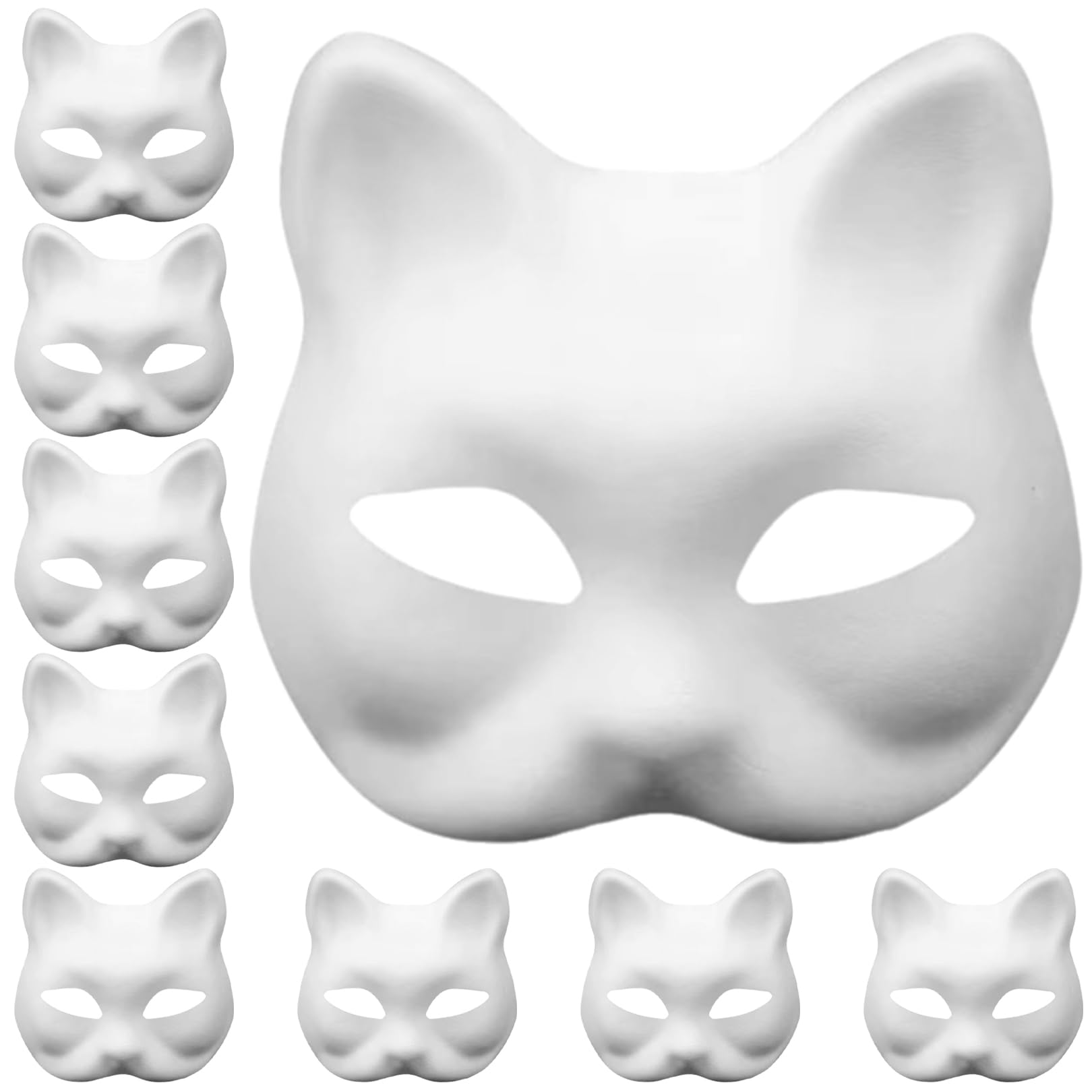 AJUNLKVDR Pack of 10 Therian Mask, Cat Mask, Cat Mask, Cat Masks for Party, DIY, Masquerade Masks, Prom Masks, Animal Masks for Cosplay, Paper Cat Fox Mask
