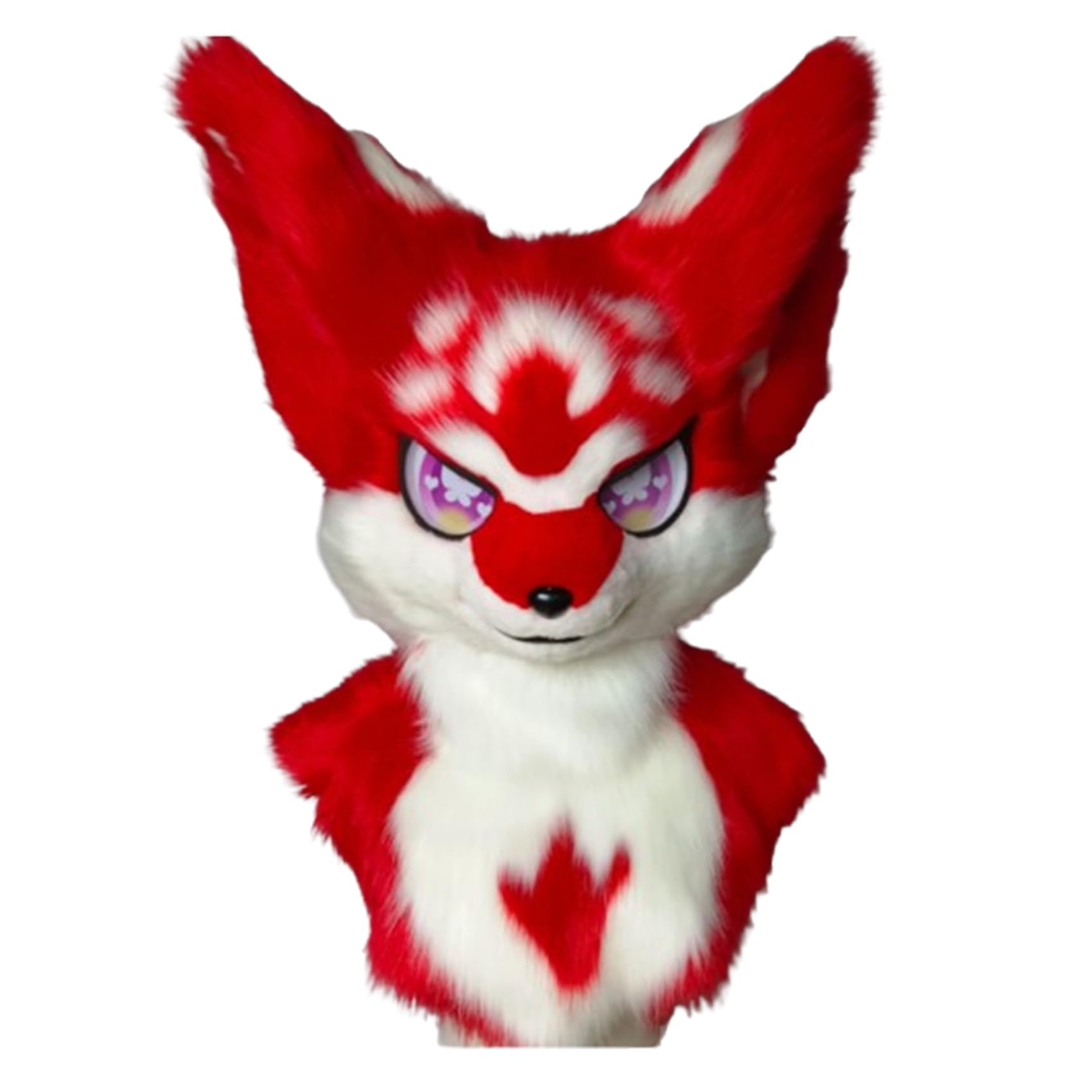 Fursuit Animal Mask, Lolita Halloween Costume Headgear Wearable Fluffy Warm Beast Head for Halloween Christmas Cosplay Party