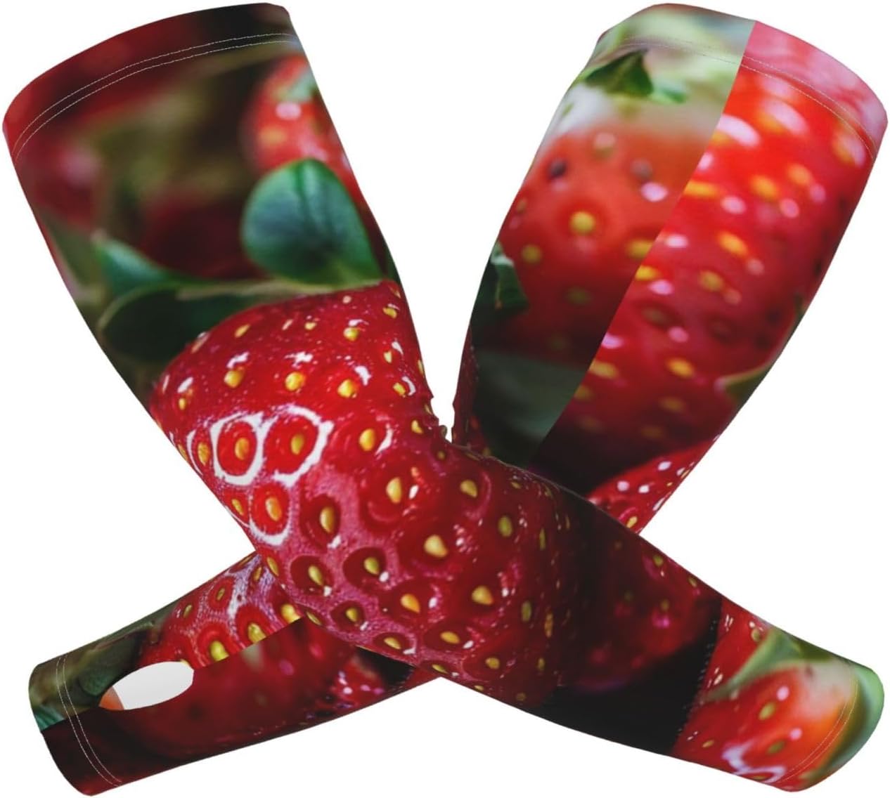 Arm Sleeves Cooling UV Sun Sleeves for Men & Women | Fresh Strawberry Pattern Uv Sleeve Sun Protection Sports Compression Upf 50+|Breathable|Tattoo Cover Up|Outdoor Work